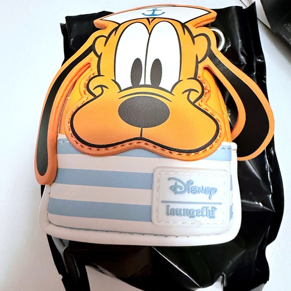 Loungefly Disney Pluto 95th Anniversary Bag Charm Kids OS Orange NEW Sailor Hat